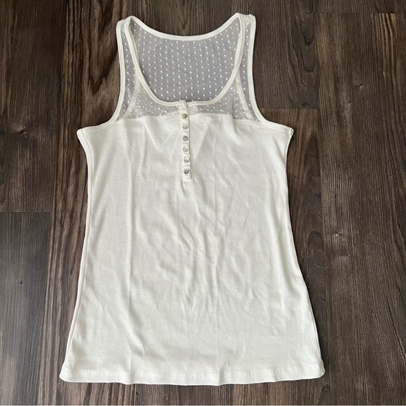 H&M Tops - H&M NEW Cream Ribbed Tank Top with Mesh Detail